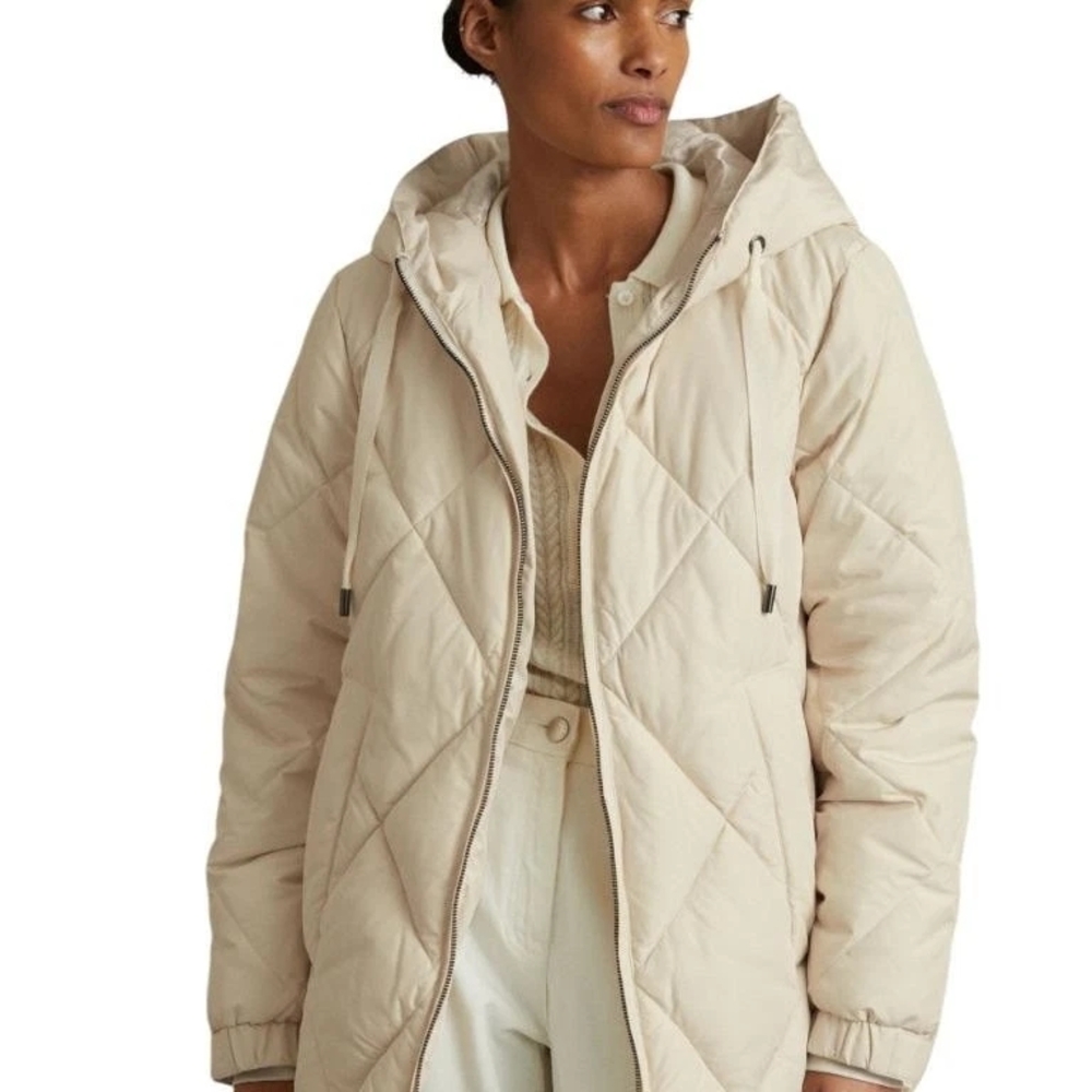 Cream Quilted Women's Jacket